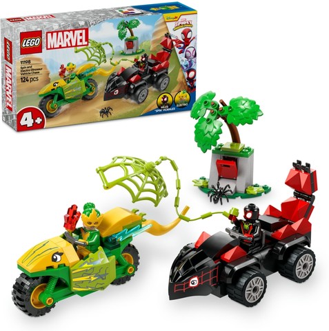 LEGO® Marvel 11198 - Spin és Electro: Üldözés a dinójárművel