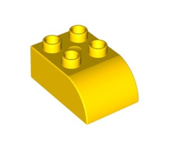LEGO® Alkatrészek (Pick a Brick) 230224 - Sárga 2x3 Ívelt Végű DUPLO Kocka