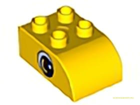 2x3 Sárga DUPLO elem szemmel