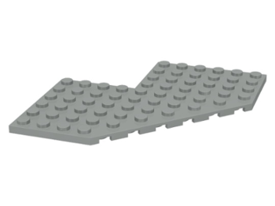 LEGO® Alkatrészek (Pick a Brick) 24019 - Világosszürke 10x10 Lapos Ék Elem - 4x4 Kivágással és Vágott Sarokkal (használt)