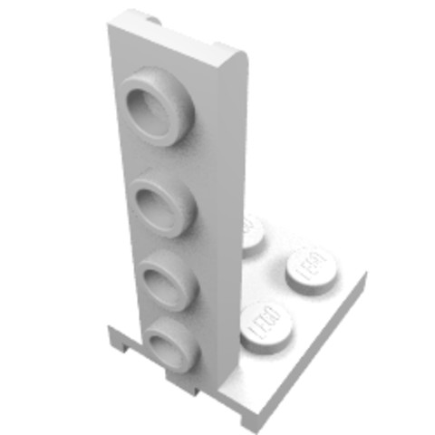 LEGO® Alkatrészek (Pick a Brick) 242201 - Fehér 2x2 Módosított Lapos Eleme 1x4-es Függőleges Csatlakozóval