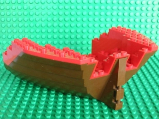 LEGO® Alkatrészek (Pick a Brick) 2559c02 - Barna Hajófar Piros Felsőrésszel (Használt)