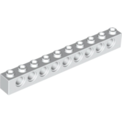 LEGO® Alkatrészek (Pick a Brick) 273001 - Fehér 1X10 Hosszú Elem Oldalán 9 Lyukkal