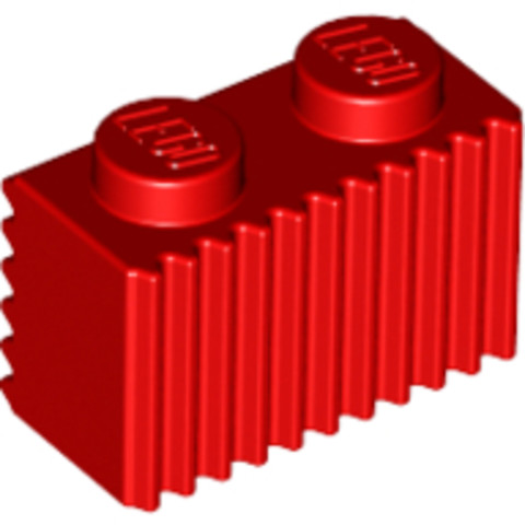 LEGO® Alkatrészek (Pick a Brick) 287721 - Piros 1X1X2 Elem, Bordázott