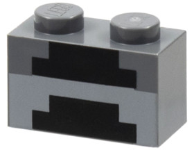 Sötét kékesszürke 1x2 kocka, minecraft sütő mintával