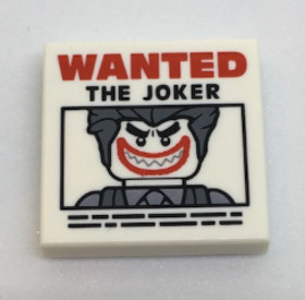 Fehér 2 x 2 Csempe, Mintás Wanted The Joker