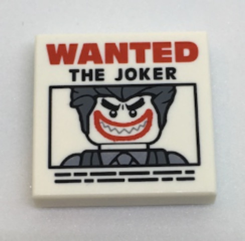 Fehér 2 x 2 Csempe, Mintás Wanted The Joker