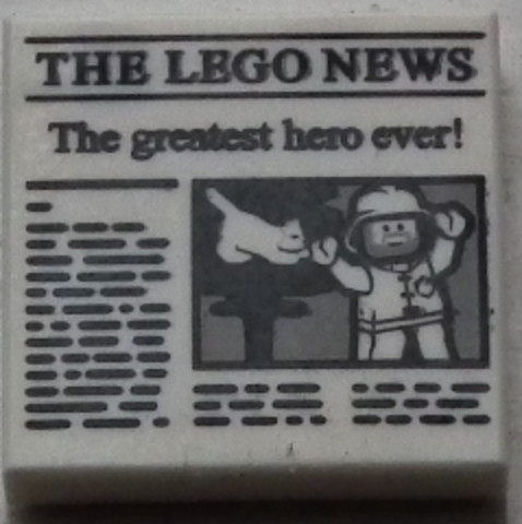 LEGO® Alkatrészek (Pick a Brick) 3068bpb1105 - Fehér 2x2 Csempe - Újság Festéssel