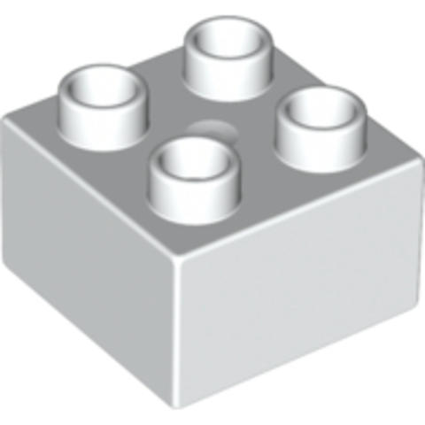 LEGO® Alkatrészek (Pick a Brick) 343701 - Fehér 2x2 DUPLO Kocka Elem