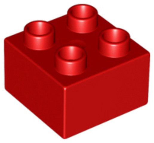 LEGO® Alkatrészek (Pick a Brick) 343721 - Piros 2x2 DUPLO Kocka Elem