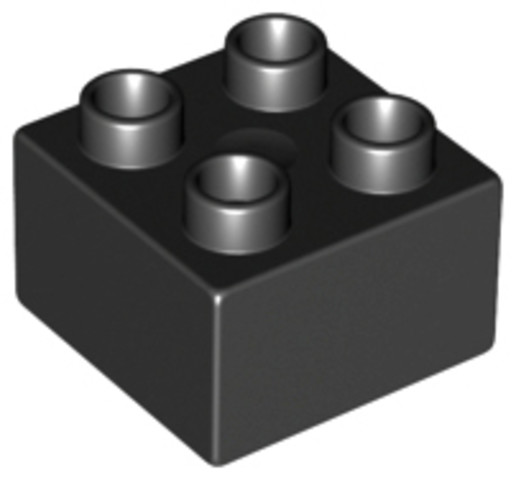 LEGO® Alkatrészek (Pick a Brick) 343726 - Fekete 2x2 DUPLO Kocka Elem