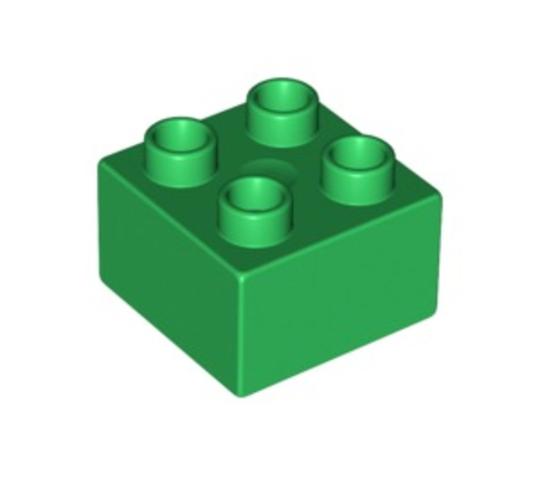 LEGO® Alkatrészek (Pick a Brick) 343728 - Zöld 2x2 DUPLO Kocka Elem