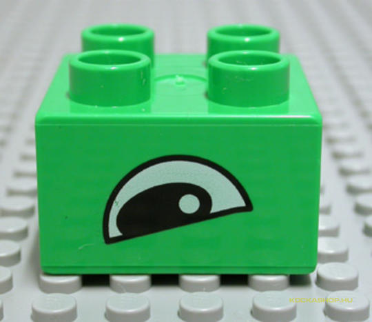 LEGO® Alkatrészek (Pick a Brick) 3437pb010 - Lime színű 2X2 Kocka Szemmel