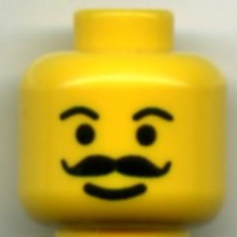 LEGO® Alkatrészek (Pick a Brick) 3626bpb0083 - Mosolygós Bajuszos Fej, használt