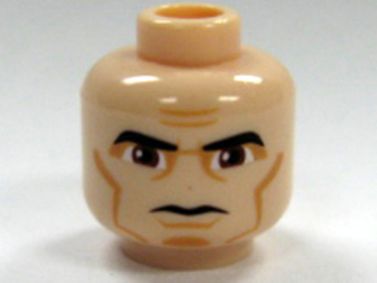 LEGO® Alkatrészek (Pick a Brick) 3626bpb0314 - Commander Fox fej - Sötét erős szemöldök, testszín fej, nagy szemek, nyitott bütyök a fejtetőn