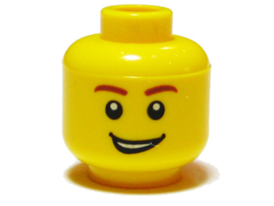 LEGO® Alkatrészek (Pick a Brick) 3626bpb0405 - Sárga Minifigura fej - Mosolygós Arccal (Lyukas csatlakozóval)
