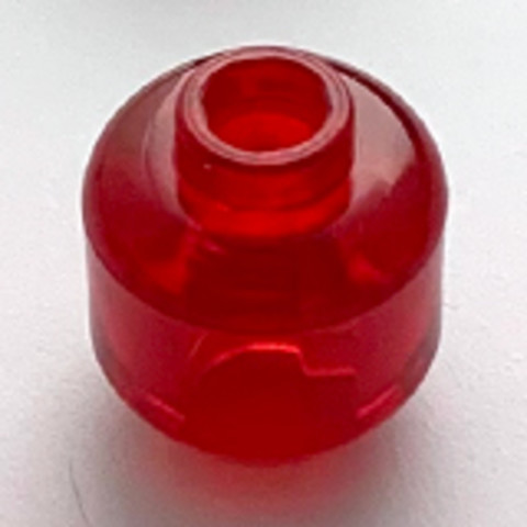 Átlátszó Piros Minifigura Fej