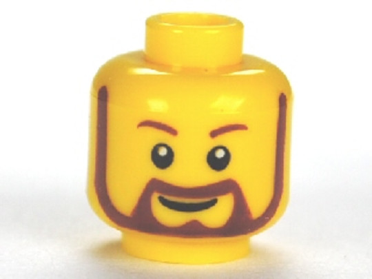 LEGO® Alkatrészek (Pick a Brick) 3626cpb0332 - Sárga Minifigura Fej - Mosolygó Férfi Barna Szakállal