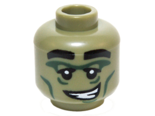 LEGO® Alkatrészek (Pick a Brick) 3626cpb1411 - Oliva zöld szörny minifigura fej