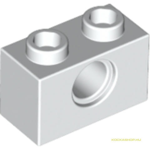 LEGO® Alkatrészek (Pick a Brick) 370001h - Fehér Technic 1X2 Elem, Lyukkal (használt)