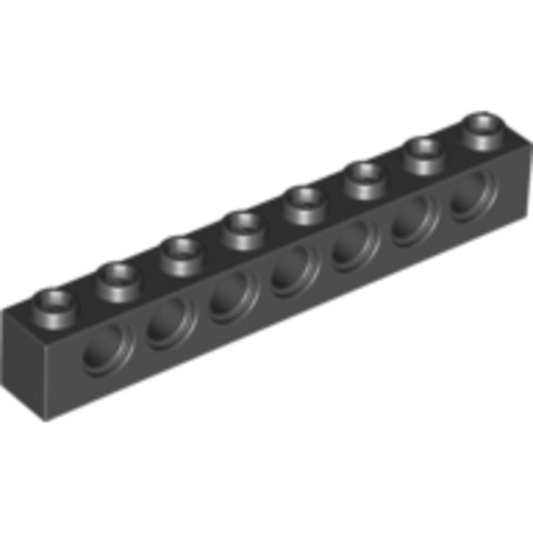 LEGO® Alkatrészek (Pick a Brick) 370226 - Fekete 1X8 Technic Elem Oldalán 7 Lyukkal