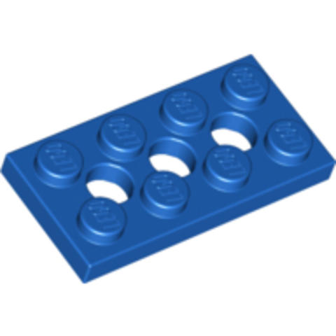 LEGO® Alkatrészek (Pick a Brick) 370923 - Kék Technic 2X4 Elem, Közepén Lyukkal