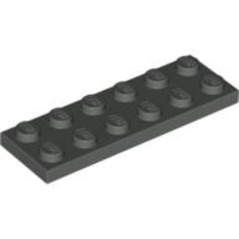LEGO® Alkatrészek (Pick a Brick) 379527 - Sötétszürke 2x6 Lapos Elem