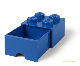 Fiókos tároló doboz 2x2 kék