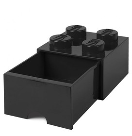 Fiókos tároló doboz 2x2 fekete