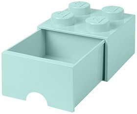 Fiókos tároló doboz 2x2 aquaszínű