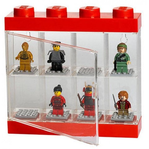 LEGO® Seasonal 40650001 - Minifigura kiállító, tároló doboz piros, 8 minifigurához
