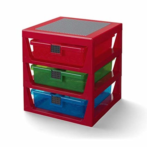 LEGO® Seasonal 40950001 - 3 fiókos tároló állvány - Piros