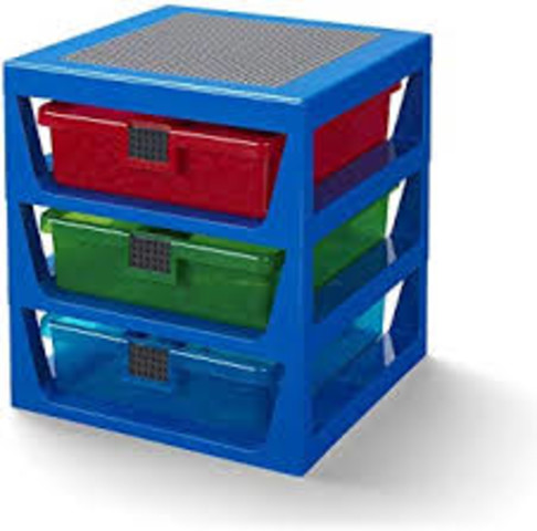LEGO® Seasonal 40950002 - 3 fiókos tároló állvány - Kék
