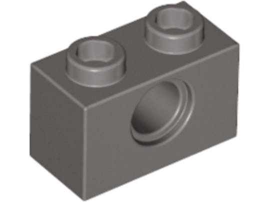 LEGO® Alkatrészek (Pick a Brick) 4114529. - Sötétszürke Technic 1X2 Elem, Lyukkal