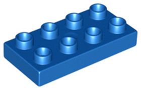 Kék 2X4 DUPLO Lapos Elem