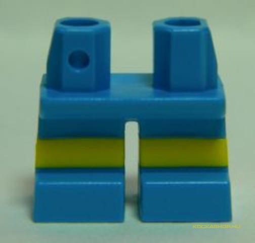 LEGO® Alkatrészek (Pick a Brick) 41879pb001 - Sötét azúr Rövid Láb Sárga Csíkkal