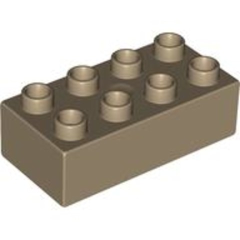 LEGO® Alkatrészek (Pick a Brick) 4196412 - Sötétbézs 2x4 DUPLO Kocka