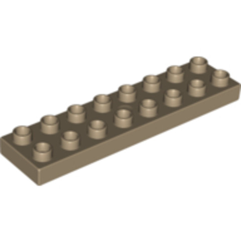 LEGO® Alkatrészek (Pick a Brick) 4196414 - Sötétbézs 2x8 DUPLO Lapos Elem