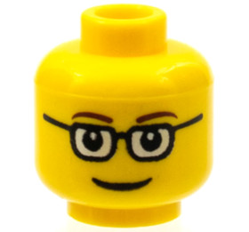 Sárga Szemüveges Minifigura Fej