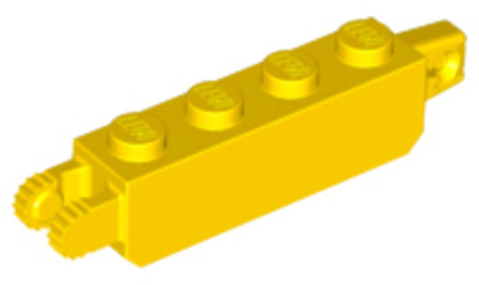 LEGO® Alkatrészek (Pick a Brick) 4218728 - Sárga 1X4 Elem Tartófüllel És Fogazott Csatlakozóval
