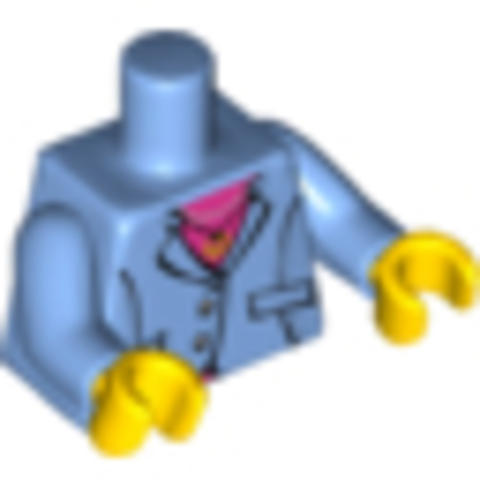 LEGO® Alkatrészek (Pick a Brick) 4275833 - Közép Kék Minifigura Felsőrész