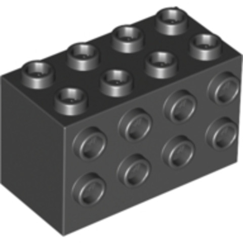 LEGO® Alkatrészek (Pick a Brick) 4494850 - Fekete 2x4x2 Elem oldalain Bütykökkel