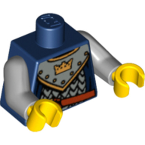 LEGO® Alkatrészek (Pick a Brick) 4506827 - Sötétkék Minifigura Felsőrész Koronás Láncing Festéssel