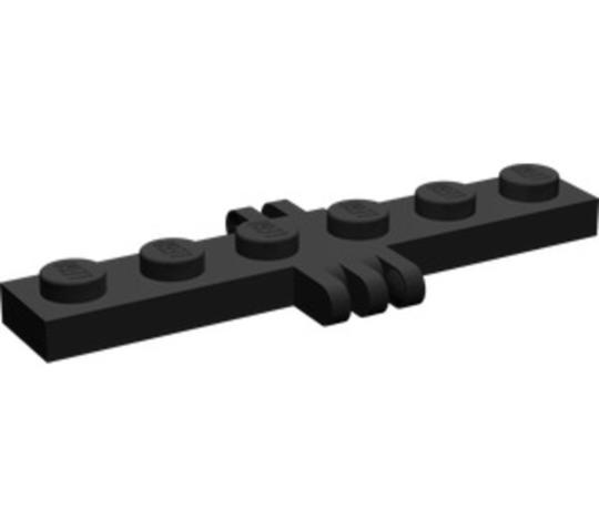 LEGO® Alkatrészek (Pick a Brick) 450711 - Fekete 1x6 elem oldalán 2-3 ujjal