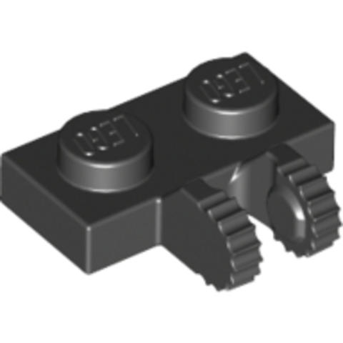 LEGO® Alkatrészek (Pick a Brick) 4515340 - Fekete Billenő lemez 1x2, 2 foggal