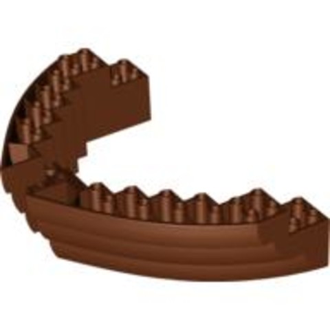 LEGO® Alkatrészek (Pick a Brick) 4539395 - Vörösesbarna 16x10x3 Hajóorr Felsőrész