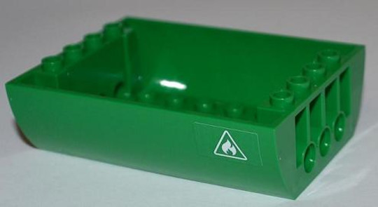 LEGO® Alkatrészek (Pick a Brick) 45410pb04 - Zöld tartály alja tűz veszély matricával