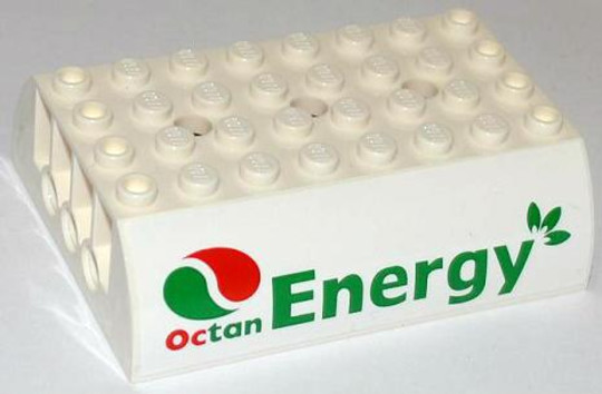LEGO® Alkatrészek (Pick a Brick) 45411pb10 - Fehér Tartály tető 6x8x2 Octan Energy matricával