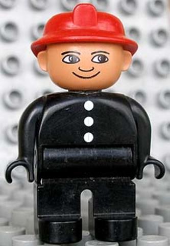 LEGO® Minifigurák 4555pb114 - DUPLO Tűzoltó Piros Sisakkal