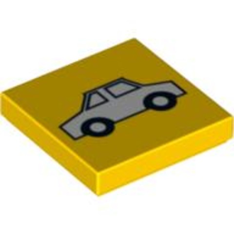 LEGO® Alkatrészek (Pick a Brick) 4559729 - Sárga 2x2 Csempe Autó Festéssel